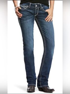 Ariat Jeans - Women’s Blue Denim, Low Rise, Straight Leg Jeans. Size 25